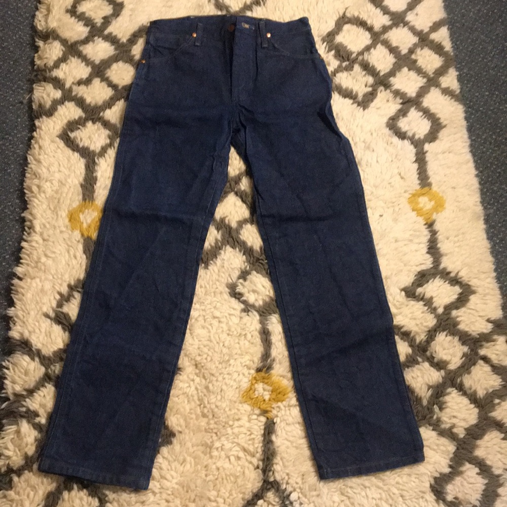 Long dark wash Wrangler jeans